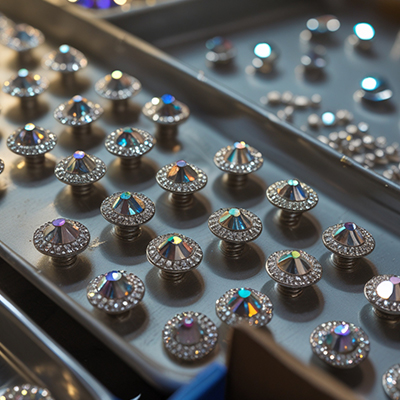 Metal rivets and studs for leather goods and apparel