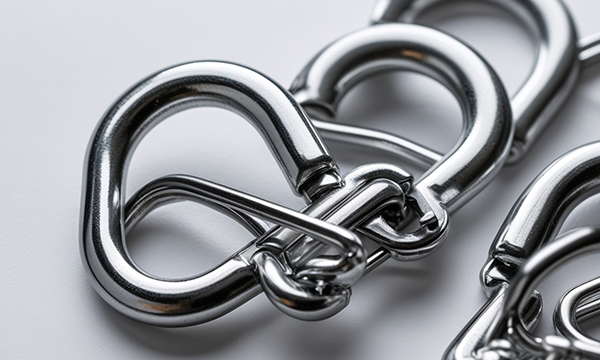 Metal hooks and clasps for bags belts and accessories